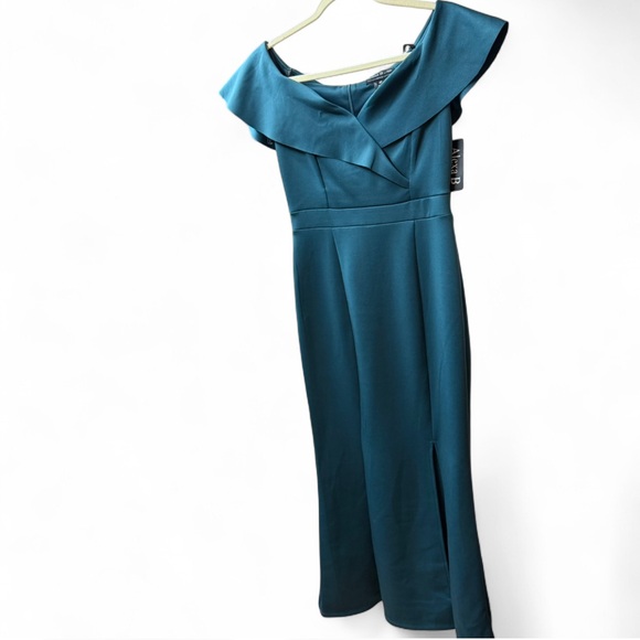 Alexa B Nites Elegant Teal Evening Gown - Picture 3 of 10